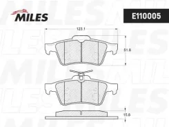 ������� ��������� ������ (��� �������) (����� Semi-Metallic) FORD Focus II/III/Mazda 3/OPEL Vectra C/ Volvo S40 (TRW GDB1621) E110005 E110005 ����
