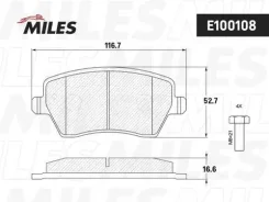 ������� ��������� �������� (��� ������� + �����) (����� Semi-Metalli�) Nissan Micra 03/Renault CLIO 05�������� (TRW GDB3332) E100108 E100108 ����