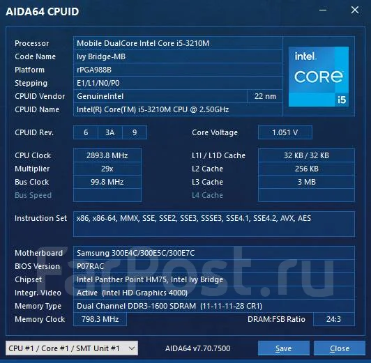 Intel Core i5-3210M ����