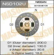 ���� ��������� NSD102U ��� Nissan ������������� Masuma ����� 30100-0M900 30100-8E114 30100-54C00 30100-54C01 30100-54C09 NSD102U ������ 200-130-18-20....