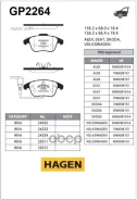 ������� ����. �������� Hagen Volkswagen Tiguan 09-14 Volkswagen Passat 12-14 Sangsin brake ���. gp2264 GP2264 ����