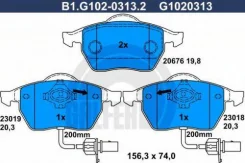 ������� ��������� �������� audi a4 audi a6 vw passat Galfer B1. G102-0313.2 Vag: 4B0698151A 8E0698151F 4F0698151 4B0698151N 4B0698151M 4B0698151K B1G1...