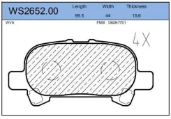 ������� ��������� �������� ������ ��� Toyota Avalon, Toyota Camry Solara Jeenice WS2652.00 WS265200 ����