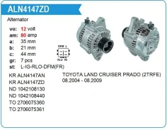 ��������� Toyota 2TR, Land Cruiser Prado 2.7 2TR-FE 2004-2009 RLO Krauf ALN4147ZD ����