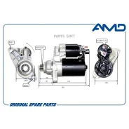 ������� Volkswagen (Polo ����� V 612, 614) (1,6) (����) (1,1KW) (2010-) Skoda (Rapid NH3) (1,6) (����) (1,1KW) (2012-) AMD AMD. EL564 AMD Amdel564 AMD...