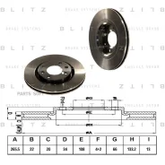 ���� ��������� �������� ������������� Citroen C3/C4/Saxo 96-Peugeot 206SW/307/Partner 00- Blitz BS0135 Blitz BS0135 BS0135 ����