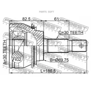 ���� �������� 30X72.5X30 Febest 0110-GRJ150 Febest 0110GRJ150 0110GRJ150 ����