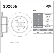 ���� ��������� KIA Sorento 02- ������ ����. D 315�� Sangsin Brake SD2056 Sangsin Brake SD2056 SD2056 ����