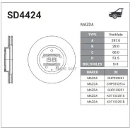 ���� ��������� Mazda CX-5 (2011- )/ Mazda 6 III GJ (2012- ) Sangsin Brake SD4424 Sangsin Brake SD4424 SD4424 ����