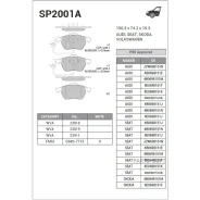 ������� ��������� ��������, �������� AUDI A4 II (B6) (2001-2005)/ A6 III (C6) (2004-2010), VW Passat V (1997-2005) Sangsin Brake SP2001A Sangsin Brake...