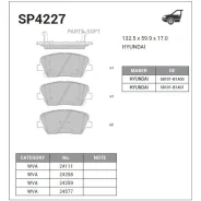 ������� ����. �������� Hi-Q Hyundai Genesis G80 (2WD) Sangsin Brake SP4227 Sangsin Brake SP4227 SP4227 ����