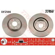 ����� ��������� �������� (� ������� 2��. ���� �� 1��. ) FIAT Doblo/Bravo/500 01- D=284 TRW DF2566 TRW DF2566 DF2566 ����