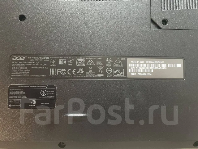 Acer Nitro 5 AN515-51. 15.6", 2,5����, ��� 12 ��, ���� 464���, WiFi: 1, Bluetooth: 1, ����������� �� 2��. ����