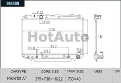 �������� 916409 16400-27060 16400-27061 RAV4, CLA20, CLA21 1Cdftv 4.6�� HOYE 916409 916409 ����