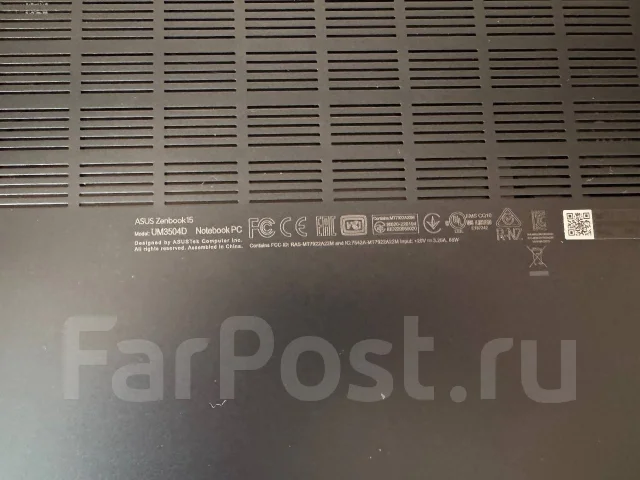 Asus ZenBook 15 OLED UM3504DA. 15.6", 4,8����, ��� 16 ��, ���� 1 000���, WiFi: 1, Bluetooth: 1, ����������� �� 9��. ����