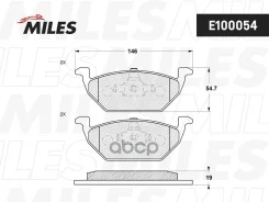 ������� ��������� �������� (��� �������) (����� Semi-Metallic) AUDI A3 97/VW G4/Skoda Octavia 9709 1.4/1 - �������� (TRW GDB1984) E100054 Miles ���. E...