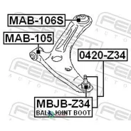 ����������� ������ ��������� ������ (��� ���������� ��������) Febest MAB106S MAB106S ����