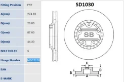 ���� ��������� Hyundai H1/Starex 01-/Porter 04- �������� ����. D 274��. SD1030 Sangsin SD1030 SD1030 ����