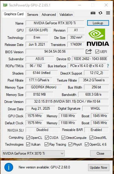 GeForce RTX 3070 Ti ����