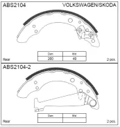 ������� ��������� ���������� ������ ��� Volkswagen POLO, Skoda Fabia, Volkswagen GOLF Allied Nippon ABS2104 ABS2104 ����