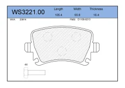 ������� ��������� �������� ������ ��� Volkswagen Passat, Volkswagen GOLF, AUDI A6 Jeenice WS3221.00 WS322100 ����
