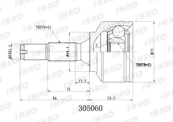���� ������� 21/21 ����� ����/��� Peugeot�206�2A/C�1. �4�16V�65�kW�2003. �10- Inko 305060 305060 ����