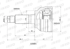 ���� ������� 28/30 ����� ����/��� Mazda�626�V�GF��1999.12- Inko 319091 319091 ����