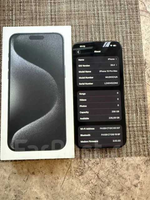 Apple iPhone 15 Pro Max. �/�, 256 ��, �����, 3G, 4G LTE, 5G, Dual-SIM, NFC. ��� ����� �� ���������� ����
