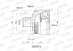 ���� ������� 38/30 ABS 45 �������� ������ ����� ��� AUDI A4, AUDI A6, Volkswagen Passat inko 301037a 301037A ����