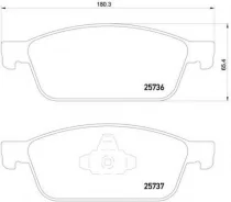 ������� ��������� �������� �������� ��� FORD Focus III, FORD Transit Connect, FORD Tourneo Connect Brembo P 24 157 P24157 ����