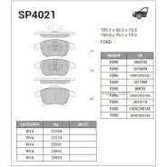 ������� �������� ��������! Ford Mondeo V 14 Sangsin Brake SP4021 SP4021 SP4021 ����