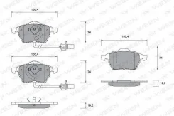 ������� ��������� �������� �������� AUDI A4 95/ A6 97/ Passat B6 156.3x74x20.3��/ ATE / � �������� [178WEEN1511138] 1511138 ����