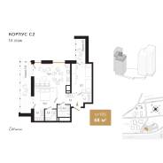 2-���������, ����� ���������� 3/1. ������, ����������, 68,2���.��., 14/22 ���� ����� � III ��. 2027 ����