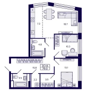 3-���������, ����� ����� ������ 96 ���. 4. �����������, ����������, 78,9���.��., 17/22 ���� ����� � II ��. 2028 ����