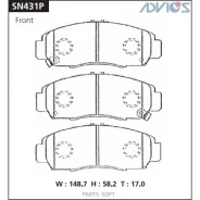 ������� ��������� Honda Accord 03- �����. Advics SN431P Advics SN431P SN431P ����