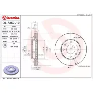 ���� ��������� Hyundai Sonata EF/Magentis/Elantra XD 00- ����. �����. 257 ��. Brembo 09A35210 Brembo 09A35210 09A35210 ����