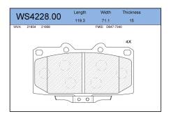 ������� ��������� �������� �������� ��� Subaru Impreza, Nissan Skyline, Subaru Forester Jeenice WS4228.00 WS422800 ����