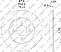 ���� ��������� /�������� /TI-GUAR ��� Mitsubishi Lancer Cedia 1994-2003 /CQ2A, Dingo 1999-2002; 256/24��; TG-MB699285 PD3418090S 0986479R51 09A11610 B...