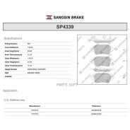 ������� ��������� �������� Sangsin Brake SP4339 SP4339 ����