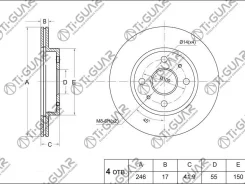 ���� ��������� /�������� /TI-GUAR ��� Duet M100 /111 1998-, Passo #C1# 2004-, DH Storia M100 /111 1998-, YRV M20# 0 246/17�� TG-43512-97402 (RN1462) T...