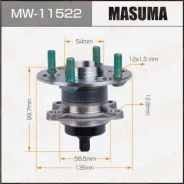 ��������� ���� Masuma rear Toyota Yaris / SCP90L (with ABS) MW-11522, ������ MW11522 ����