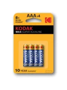 ��������� Kodak LR03-4BL MAX SUPER Alkaline ������� 4 (AAA) ����