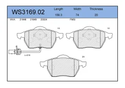 ������� ��������� �������� �������� ��� Volkswagen Transporter IV, Volkswagen Sharan, SEAT Alhambra Jeenice WS3169.02 WS316902 ����