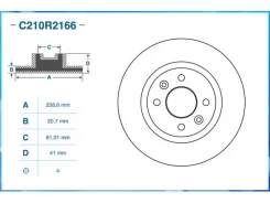 ���� ��������� �������� Nissan 350Z Z33 2002-2009, LADA LADA Largus R90 2012-2021, Renault Logan I 2004-2009, Logan I 2009-2015 C210R2166 ����