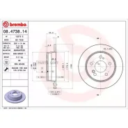 ���� ��������� (�����) Mercedes-Benz C-Class 93-01 / E-Class 84-95 Brembo 08.4738.14, ������ 08473814 ����
