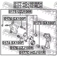 ������� ���� ����� Toyota LAND Cruiser 100 HDJ101/UZJ100 1998-2007 0177-HDJ101RLH Febest 0177-HDJ101RLH 0177HDJ101RLH ����