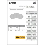 ������� �������� ��������! Hagen Mazda MPV 2.6/3.0/2.5TD 92-99, Mitsubishi Pajero 3.5GDi 00 Sangsin Brake GP2075 GP2075 ����