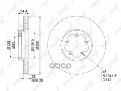 ���� ��������� ������������� (300x28) | ����� | Ford Transit 2.2D-3.2D 06-14 / Transit Tourneo 2.2D 06-14 LYNXauto ���. BN1028 BN1028 ����
