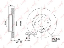 ���� ��������� ������������� �������� (235x22) LYNXauto ���. BN1067 BN1067 ����