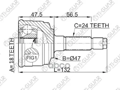 ���� �������� /TI-GUAR ��� Daihatsu OPTI L800S, L810S, MOVE L900S, L902S, L910S /18*47*24; TG-2824; 43420B2041 CO1821 DA024 Ti-Guar ���. TG-2824 TG282...